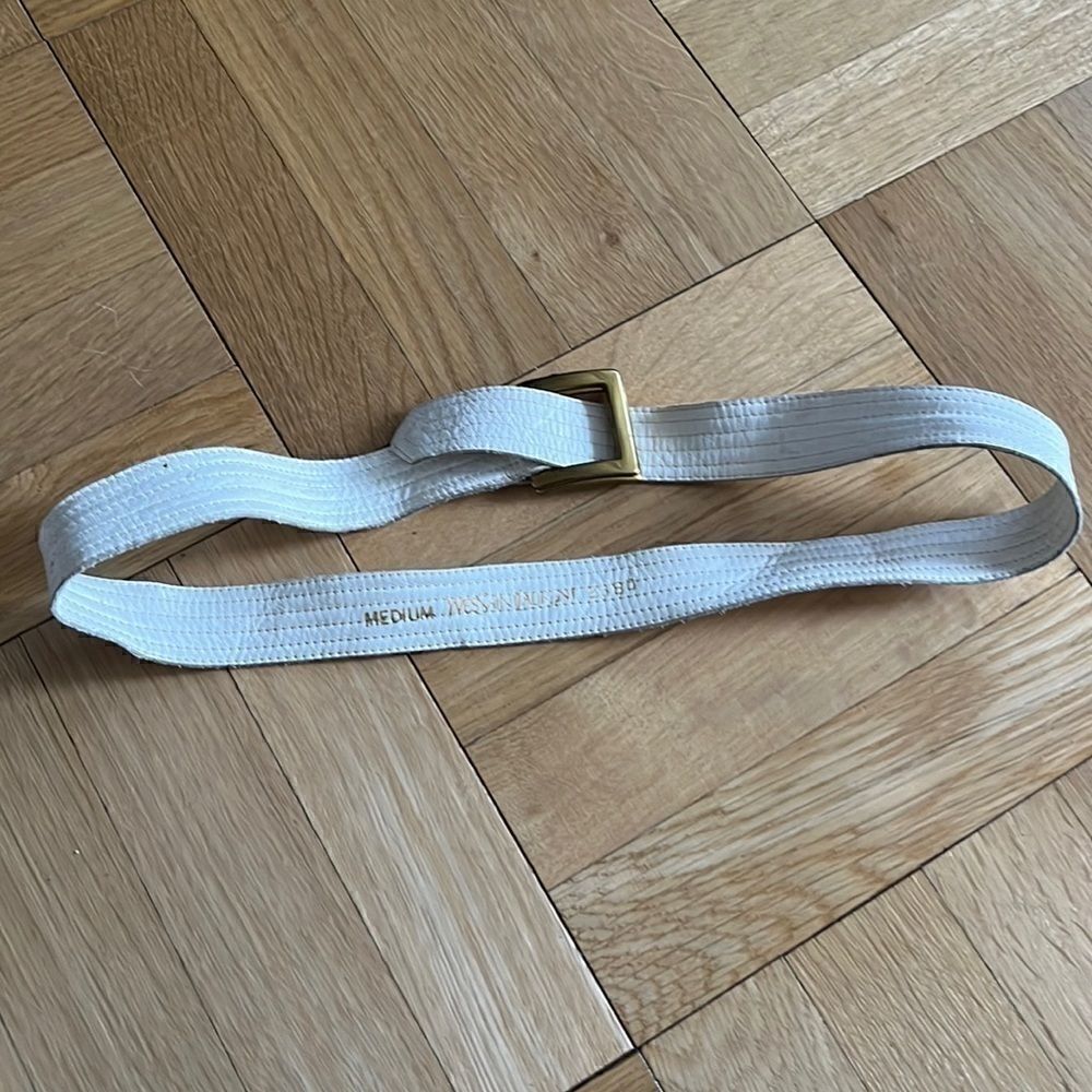 Vintage YSL white and gold waist belt - Picture 2 of 3